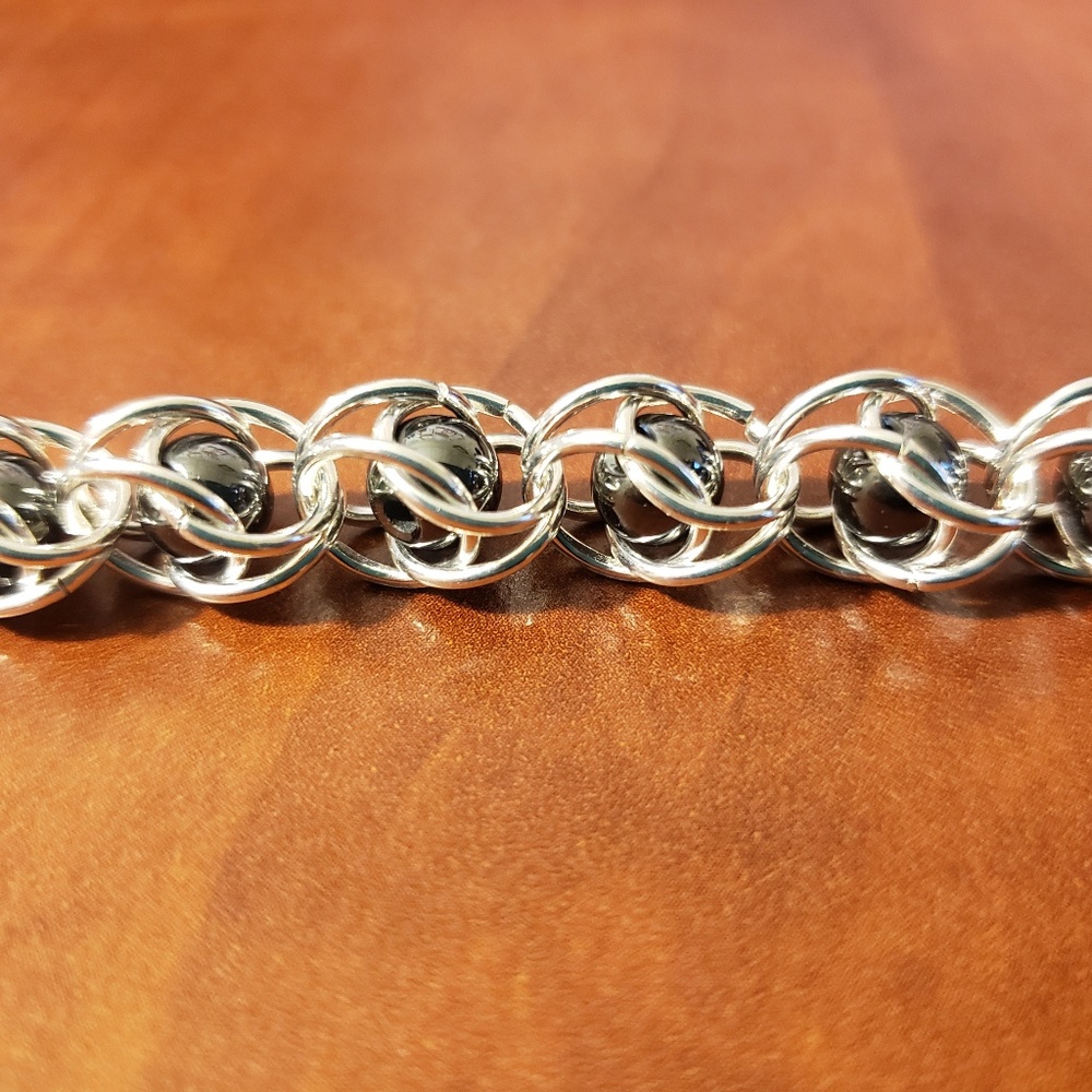 Handmade Captured Bead Chainmaille Bracelet